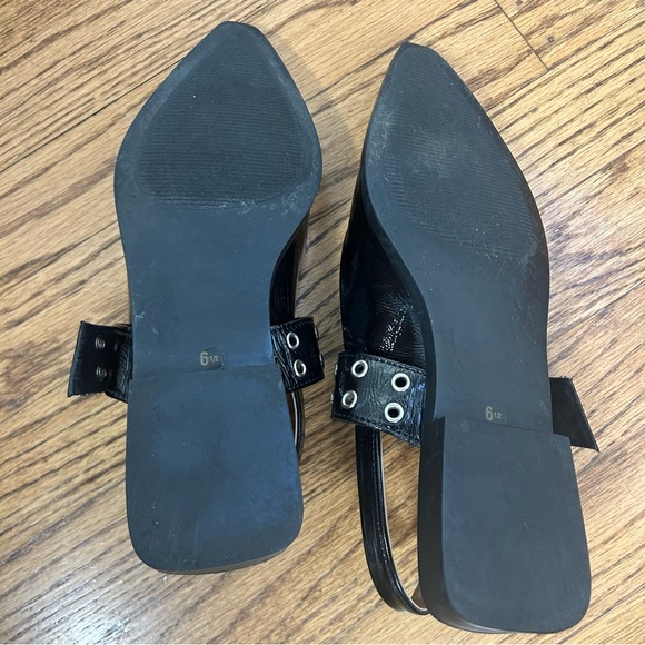 Steve Madden | Karson Slingback Black Patent Pointed Toe Flats Size 6.5 - Picture 9 of 13